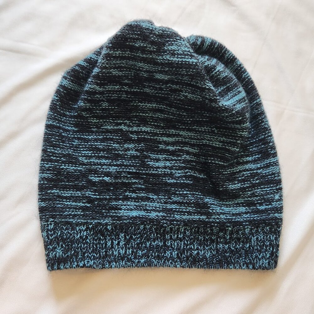Forever 21 Slouchy Beanie Hat - Black & Blue Speckled Knit
